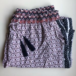 boho flowy print pants